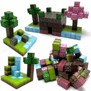 KLOCKI MAGNETYCZNE KLOCKI SZEŚCIANY 100 KLOCKÓW