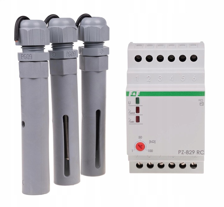 Przekaźnik poziomu cieczy 3 sondy 16A F&F PZ-829RC