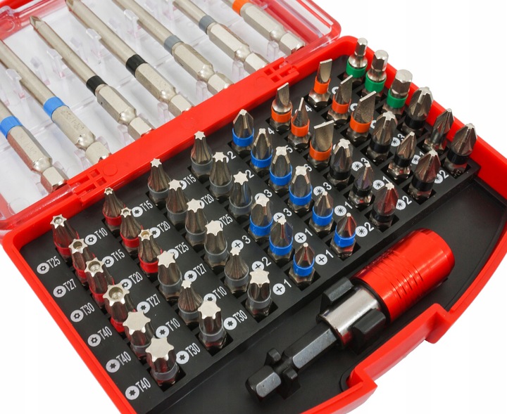 ZESTAW BITÓW KOŃCÓWEK BITY KOŃCÓWKI KLUCZE IMBUS TORX DO WKRĘTARKI + UCHWYT