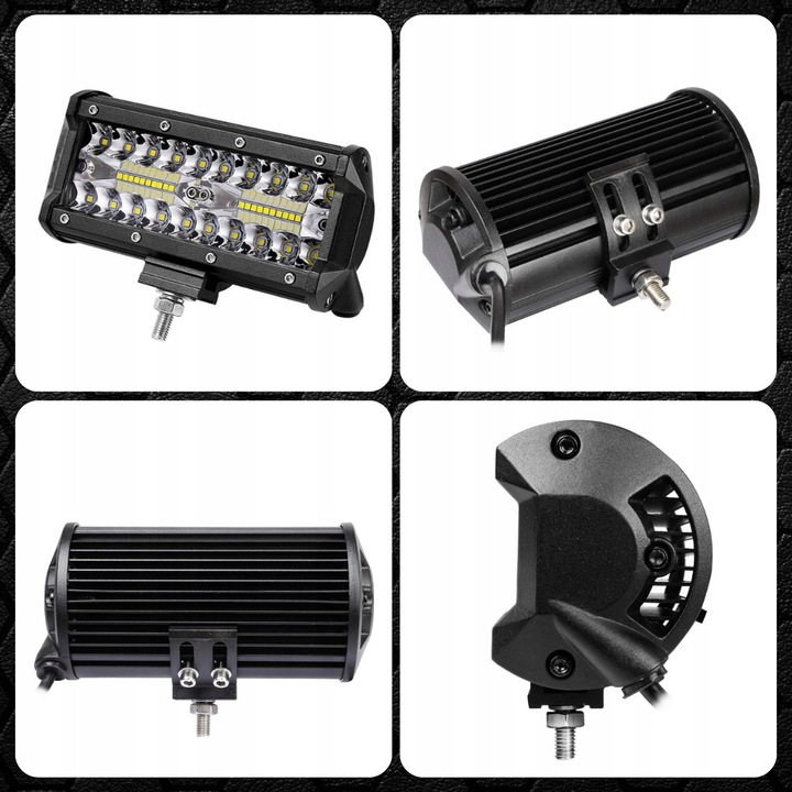 ZESTAW LAMPA ROBOCZA HALOGEN SAMOCHODOWY QUAD 2x 120W MOCNY LED CREE IP68