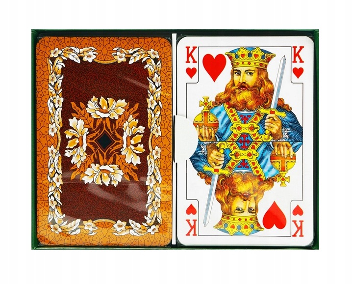 Karty podwójne, liście dębu. Piatnik