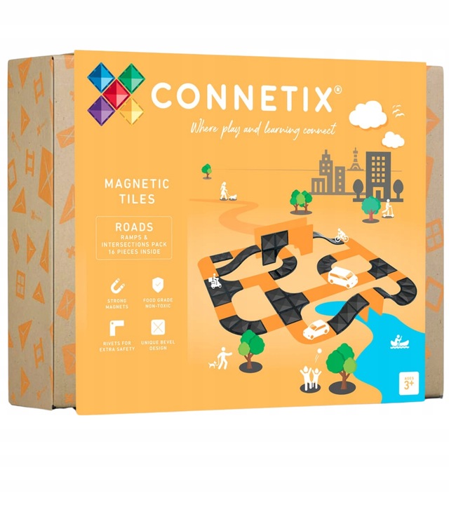 Klocki magnetyczne drogi Creative Roads Pack 16 elementów Connetix