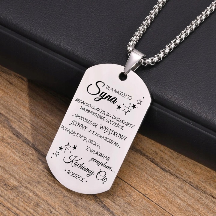 NIEŚMIERTELNIK zawieszka dla syna PREZENT z GRAWEREM