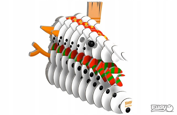 Bałwanek Eugy. Eko Układanka 3D.