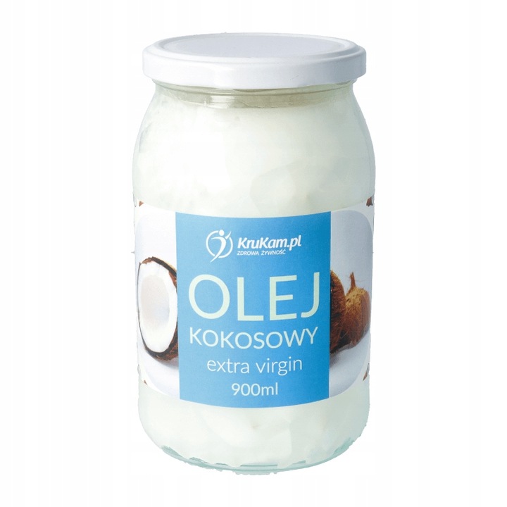 Olej kokosowy Extra Virgin Zimnotłoczony Krukam 900 ML BEZ KONSERWANTÓW