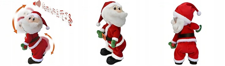 TAŃCZĄCY ŚPIEWAJACY MIKOŁAJ TWERKUJĄCY ŚMIESZNY NA BOŻE NARODZENIE DUŻY