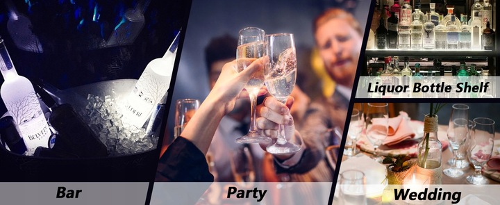 30 LED Coaster LED Naklejka LED Lampki LED do butelek na szampańskie Party