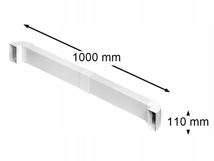 Kanał Telewizyjny Przepust Kablowy RTV Podtynkowy 5x Elementów 100 cm Biały