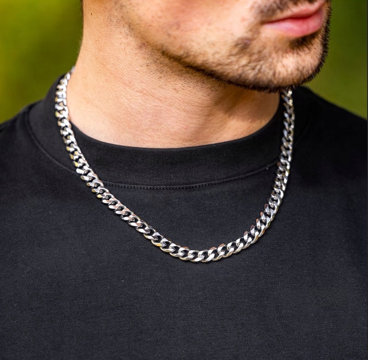 GRUBY Łańcuszek Srebrny Męski Pancerka ŁAŃCUCH WYTRZYMAŁY ELEGANCKI