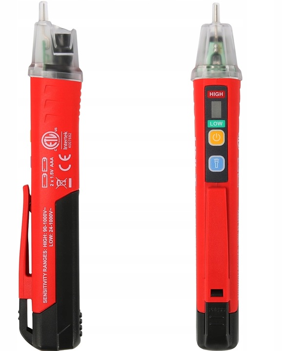 Bezdotykowy tester próbnik napięcia UNI-T UT12D-EU 24-1000V AC DETEKTOR