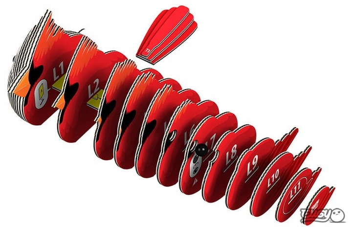 PTAK KARDYNAŁ SZKARŁATNY Układanka 3D EUGY