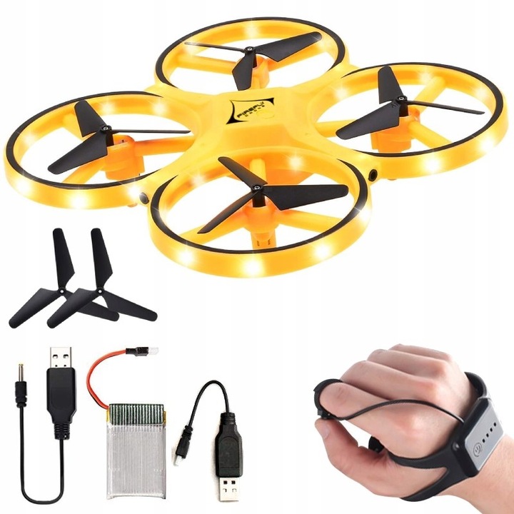 DRON ZDALNIE STEROWANY RĘKĄ GESTEM UFO LED ZABAWKA DLA DZIECI PREZENT