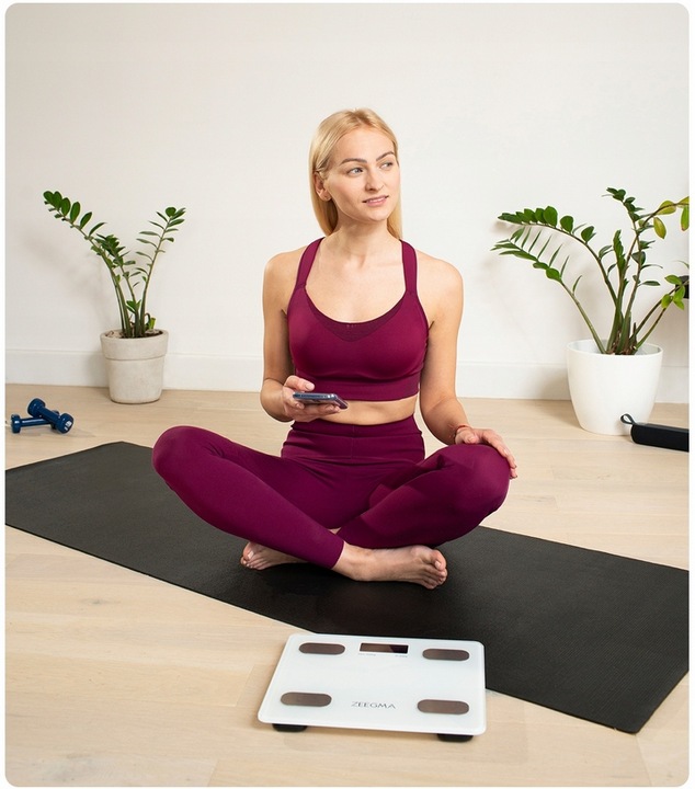 INTELIGENTNA WAGA ŁAZIENKOWA BLUETOOTH ANALITYCZNA APLIKACJA ZEEGMA 17W1