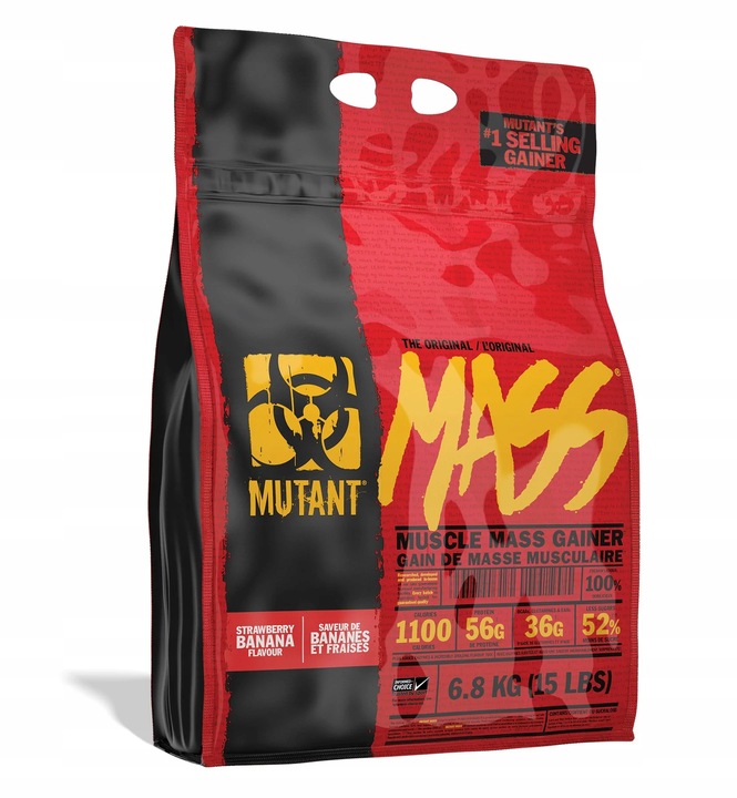 MUTANT MASS 6800g GAINER MASA WPC WPI | Truskawka-Banan