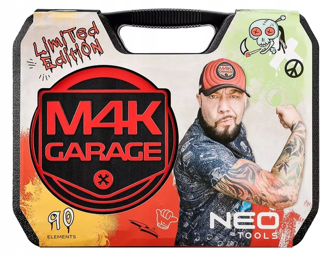 ZESTAW NARZĘDZI M4K GARAGE NEO TOOLS 90 el. WALIZKA KLUCZE NASADOWE 10-100