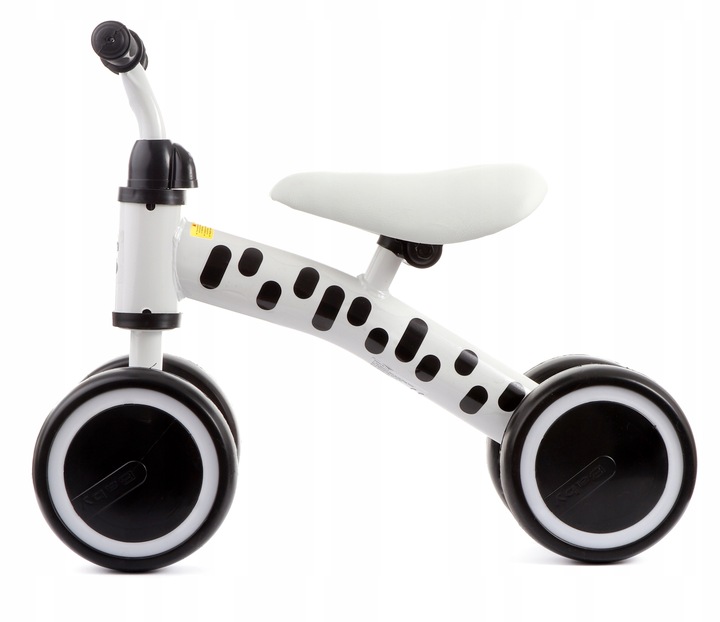 Biały rowerek jeździk pchacz dla dzieci Zebra. Pierwszy rowerek od 1 roku