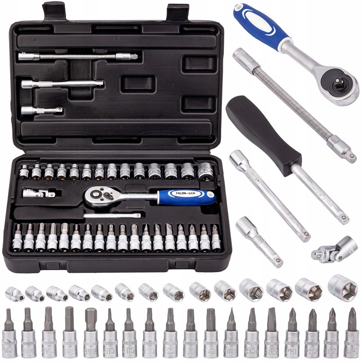 ZESTAW KLUCZY NASADOWYCH NASADKI TORX BITY 38 1/4" KLUCZE NASADOWE