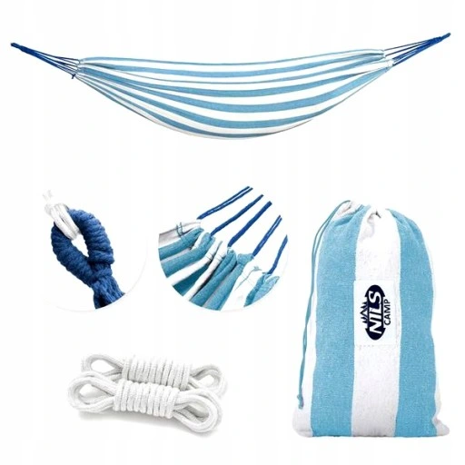 DUŻY HAMAK OGRODOWY BAWEŁNA 155x120cm HUŚTAWKA