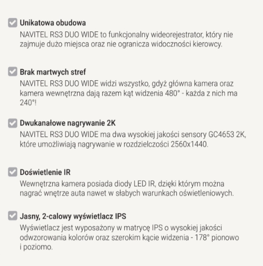 Wideorejestrator Navitel RS3 Duo Wide