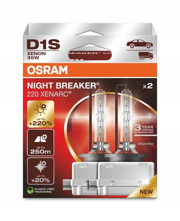 D1S OSRAM NIGHT BREAKER LASER XENARC +220% 2SZT