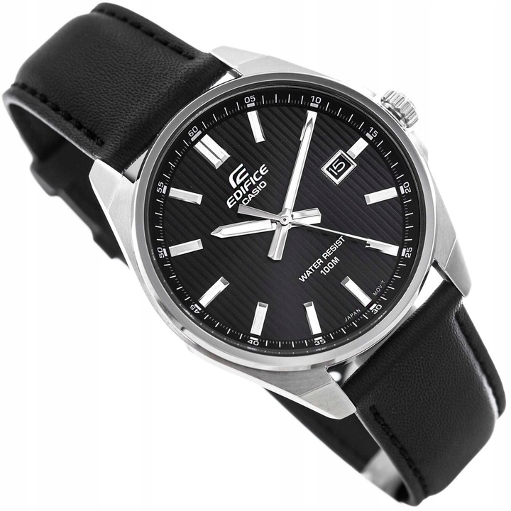 MĘSKI ZEGAREK CASIO EFV-150L-1AVUEF EDIFICE CZARNY NA PASKU DATOWNIK 100M