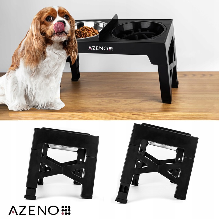 Miska dla Psa NA STOJAKU MISKA PODWÓJNA REGULOWANA DUŻA Spowalniająca 3w1