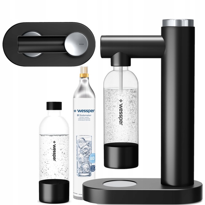 Saturator Soda Maker Wessper do gazowania wody nabój CO2 cylinder butelka
