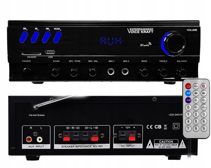 ZESTAW NAGŁOŚNIENIA 600W KOLUMNY GŁOŚNIKOWE + 2 MIKROFONY KARAOKE BLUETOOTH