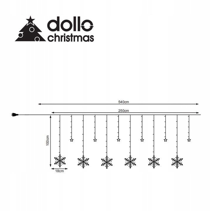 PŁATKI ŚNIEGU WISZĄCE LAMPKI CHOINKOWE ZEWNĘTRZNE KURTYNA LED SOPLE