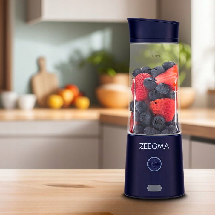 BLENDER BEZPRZEWODOWY KIELICHOWY 450ml 300W GRANATOWY zabierz ze sobą!