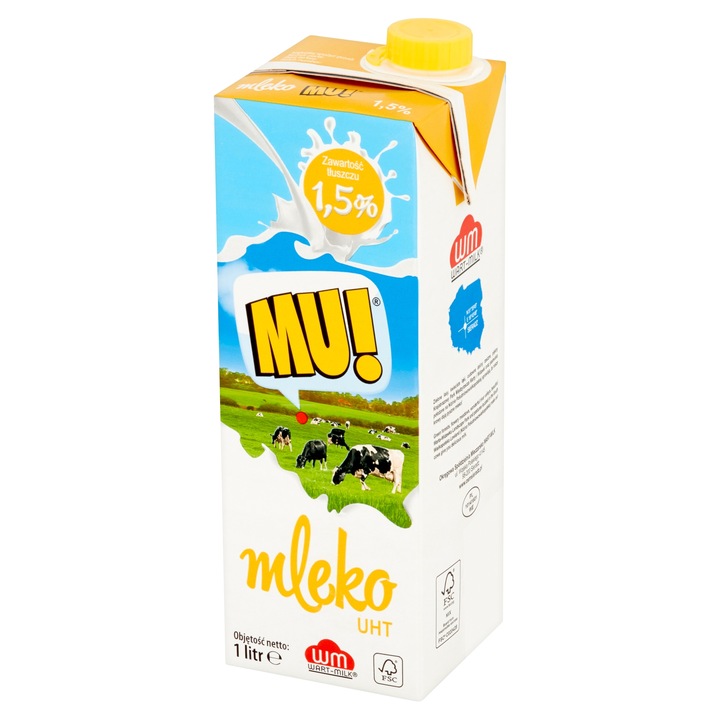 12x Mleko MU! UHT 1,5% 1l
