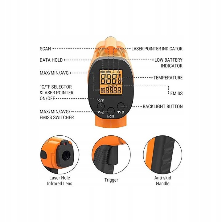 Termometr ThermoPro TP-30 wielokolorowy
