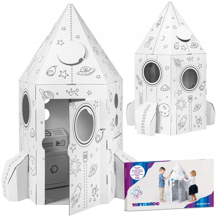 TEKTORADO NIEZWYKŁA RAKIETA DO ZABAWY I KOLOROWANIA DLA DZIECI DOMEK