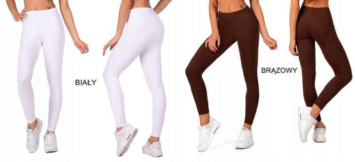 LEGGINSY bawełniane na gumce getry fitness M/38