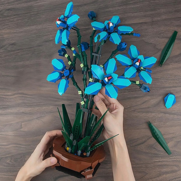 KLOCKI KWIATY BUKIET KONSTRUKCYJNE KREATYWNE PREZENT DLA NIEJ 1097ELEMENTÓW