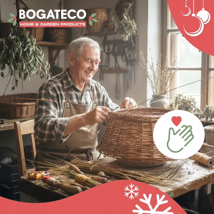 OSŁONA WIKLINOWA NA STOJAK POD CHOINKĘ 70CM OSŁONKA DO CHOINKI BRĄZOWA