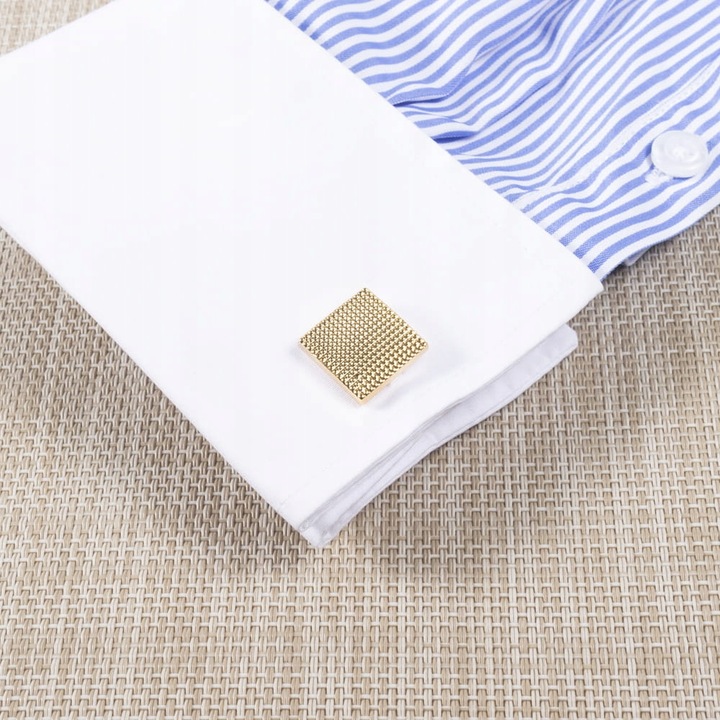 Spinki Do Mankietów Złote Koszuli Męskie Kwadratowe Diamentowane
