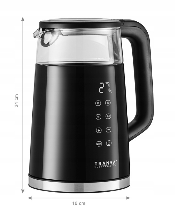 Czajnik elektryczny z REGULACJĄ TEMPERATURY DOTYKOWY PANEL LCD 1,7 L 2200 W