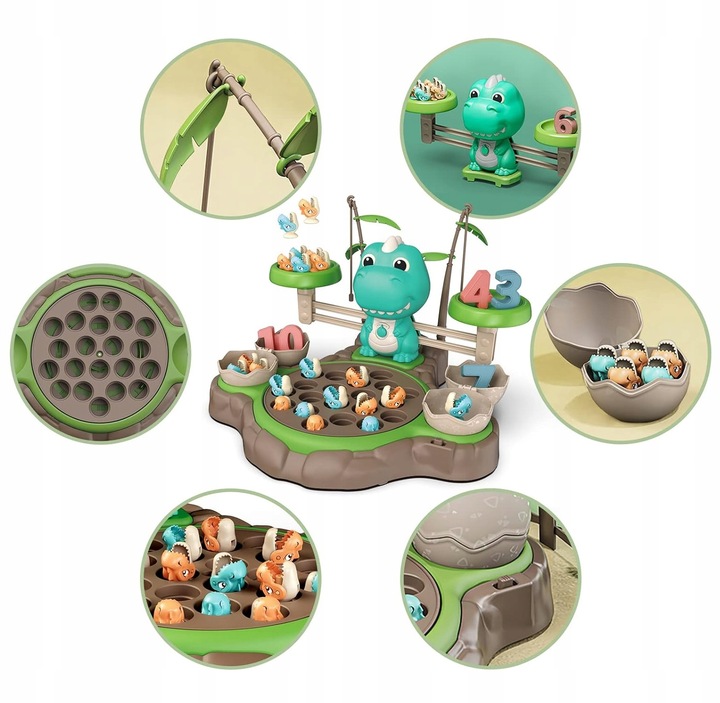 EDUKACYJNA GRA WAGA szalkowa DINOZAUR WĘDKOWANIE Równoważnia Łowienie Rybek