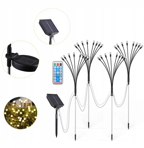 Lampki Ogrodowe Solarne Kulki Oświetlenie 4 Szt