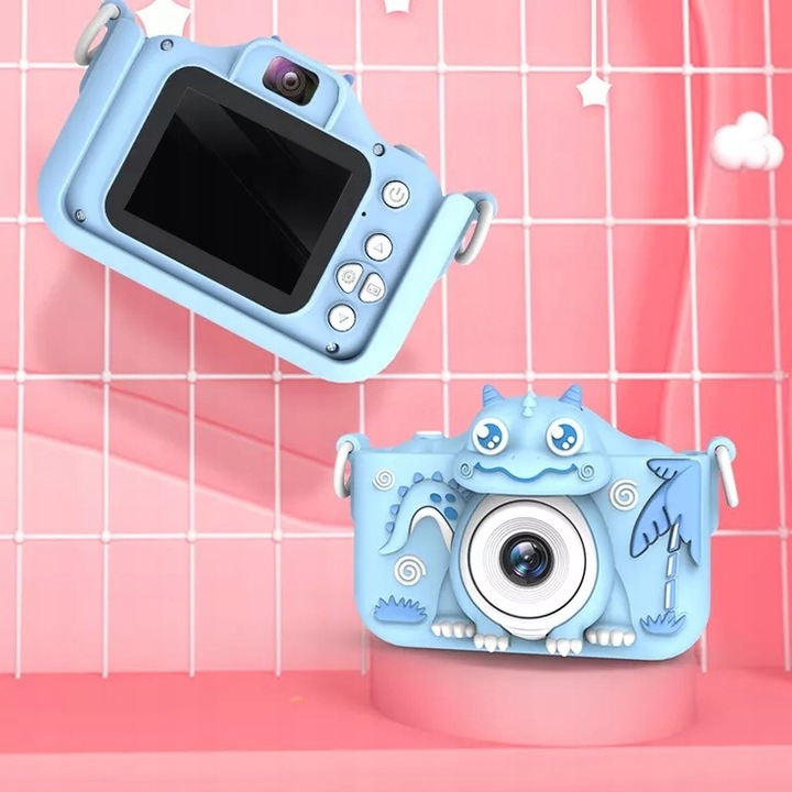 POLARX pl Dino Design: Aparat Dla Dzieci 40MP FHD 1080p Selfie z Dinozaurem