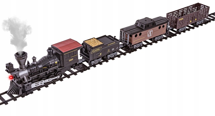 Elektryczna KOLEJKA LOKOMOTYWA POCIĄG towarowy NA PILOTA Tor PARA 2,4 GHz