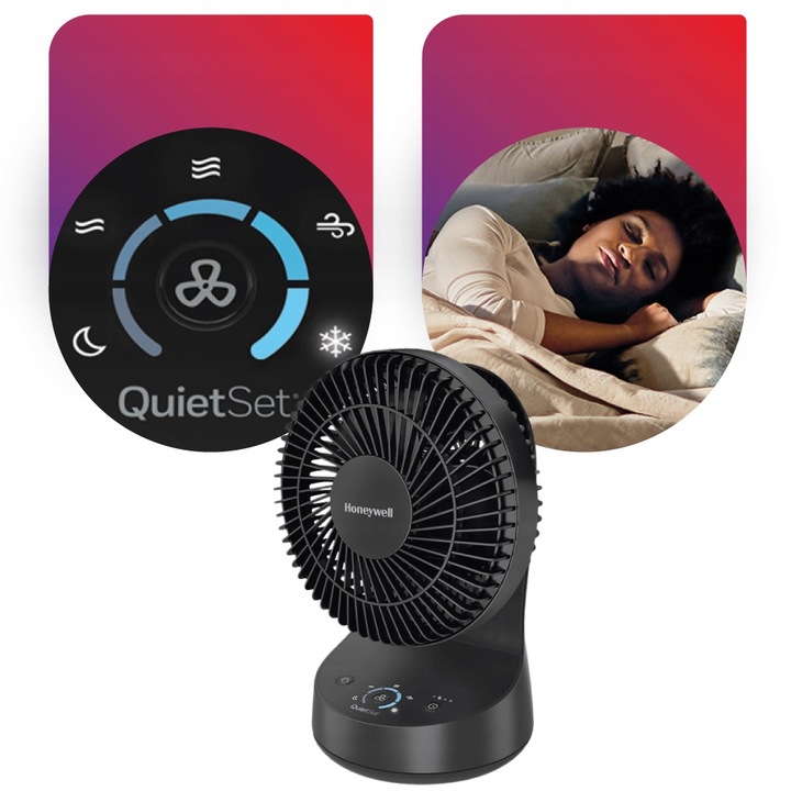 WENTYLATOR WIATRAK BIURKOWY HONEYWELL HTF337 5TRYBÓW CICHA PRACA TIMER