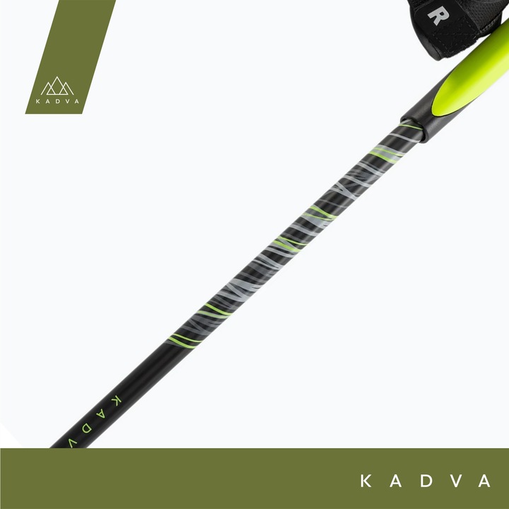 Kije nordic walking KADVA Raylan szary 110 cm Lekkie Karbon Włókno szklane