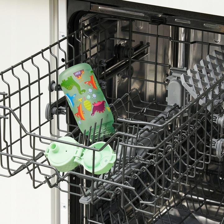 BIDON Z BLOKADĄ OTWIARCIA ZIELONY SZKOŁA DINOZAURY DINO T-REX ION8 0,35 L