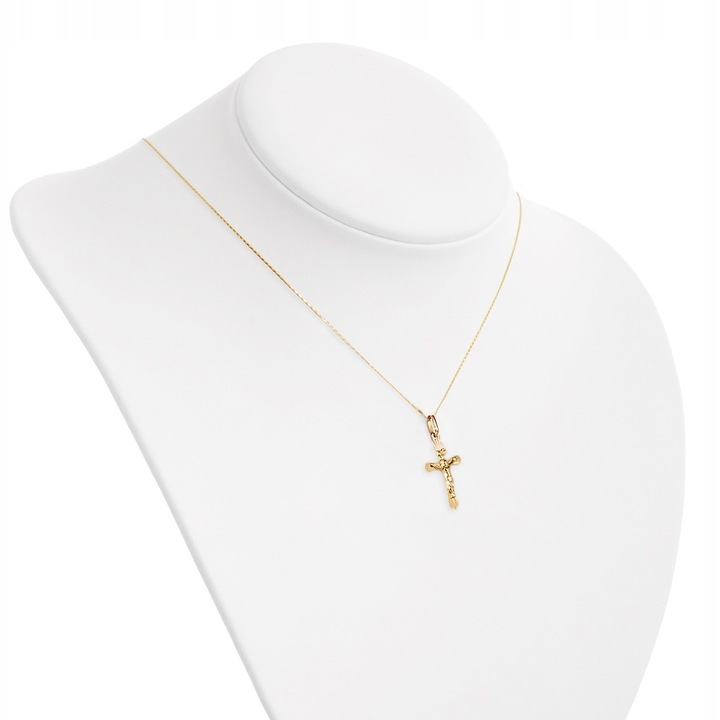 ZŁOTY KOMPLET 333 KRZYŻYK Z ŁAŃCUSZKIEM ZZ92