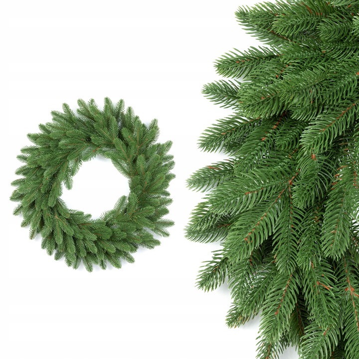 Wianek Świąteczny 100% PE ŚWIERK 3D REAL TREE 60cm Naturalny wygląd KOMINEK