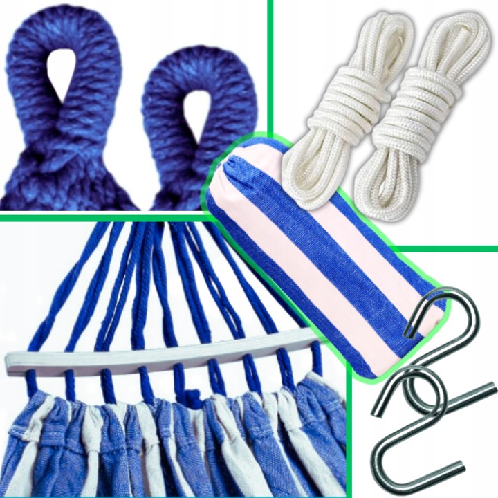 HAMAK OGRODOWY DWUOSOBOWY XXL 2 Osobowy Turystyczny Z DRĄŻKIEM DUŻY 250x150