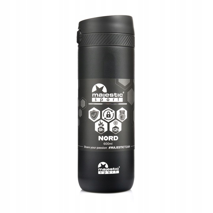 KUBEK TERMICZNY TERMOS NA KAWĘ HERBATĘ MAJESTIC SPORT NORD 600 ML