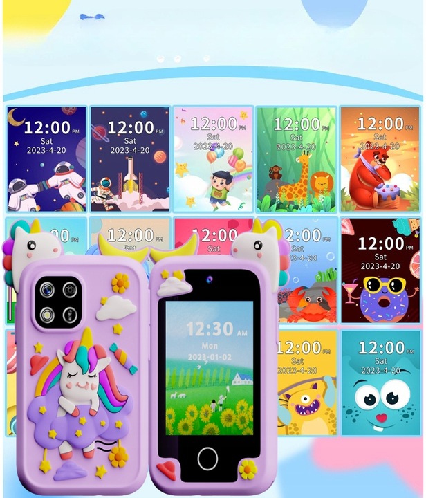 TELEFON DLA DZIECI SMARTFON ZABAWKOWY KAMERA LATARKA GRY POLSKIE MENU SMYCZ